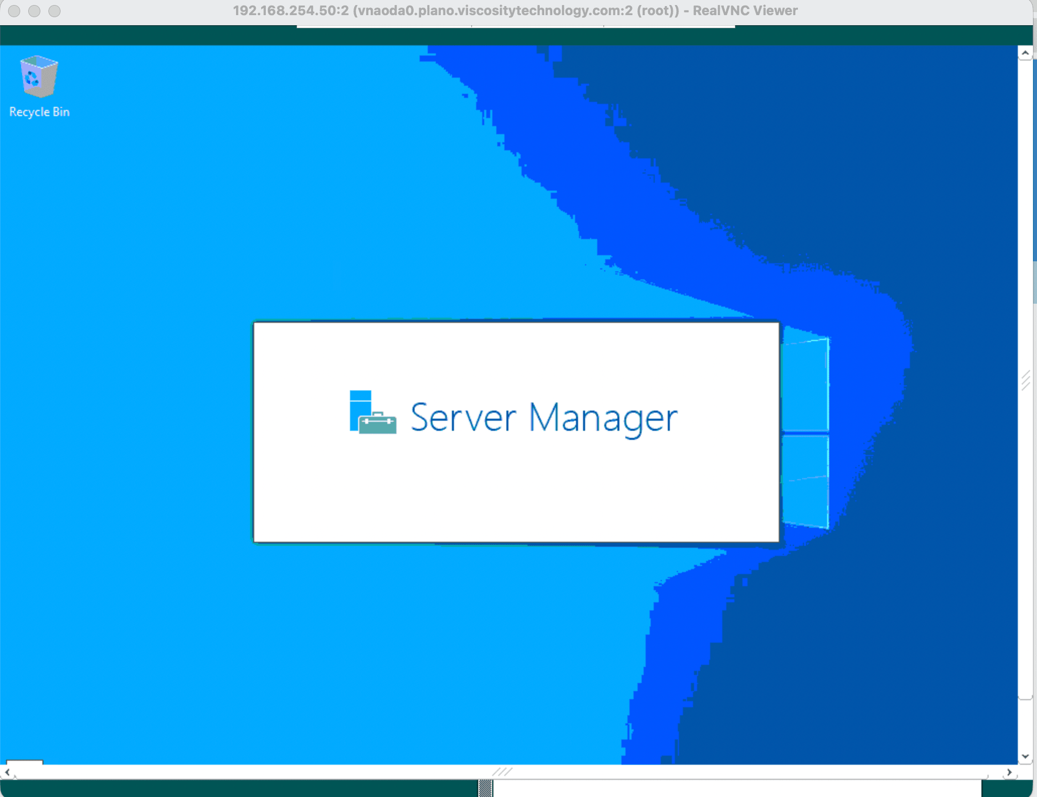 Windows Server 2022 desktop loading with Server Manager splash screen